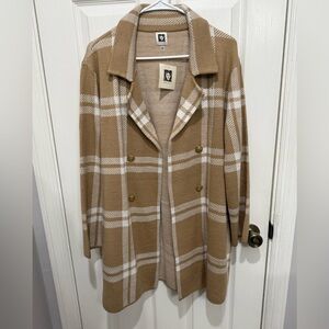 Anne Klein Tan Plaid Jacket